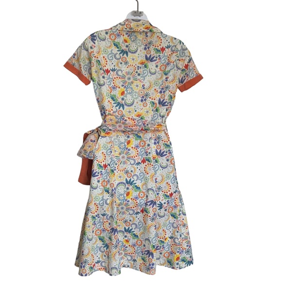 Daniela Corte Boston Whimsical Print Wrap Dress Sz XS - Picture 2 of 7